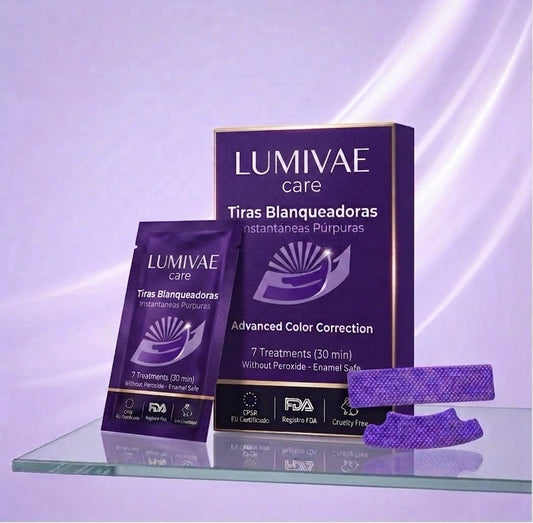 LUMIVAE Care — Tiras Blanqueadoras de Corrección de Color Instantánea